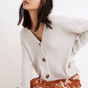 Madewell Cameron Ribbed Cardigan Sweater in Coziest Yarn -